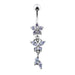 Flower & Butterfly Dangling Belly Ring - Monster Piercing