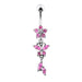 Flower & Butterfly Dangling Belly Ring - Monster Piercing