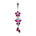 Flower & Butterfly Dangling Belly Ring - Monster Piercing