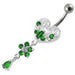 Jeweled Heart Dangling Navel Belly Ring - Monster Piercing