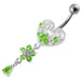 Jeweled Heart Dangling Navel Belly Ring - Monster Piercing