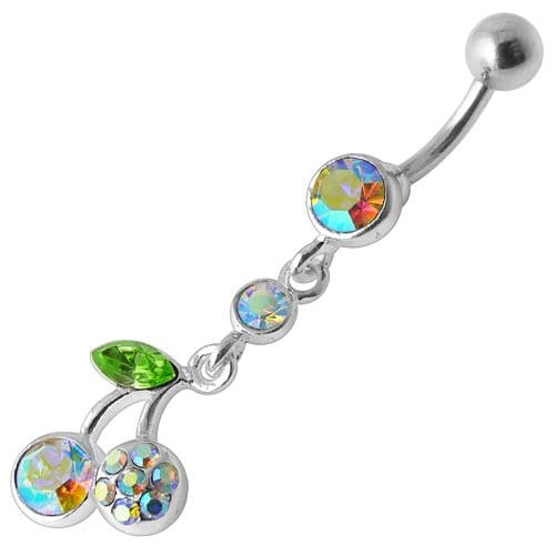 Jeweled Fancy Dangling Body Jewelry Navel Belly Ring - Monster Piercing