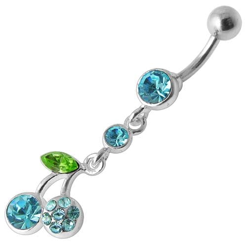 Jeweled Fancy Dangling Body Jewelry Navel Belly Ring - Monster Piercing