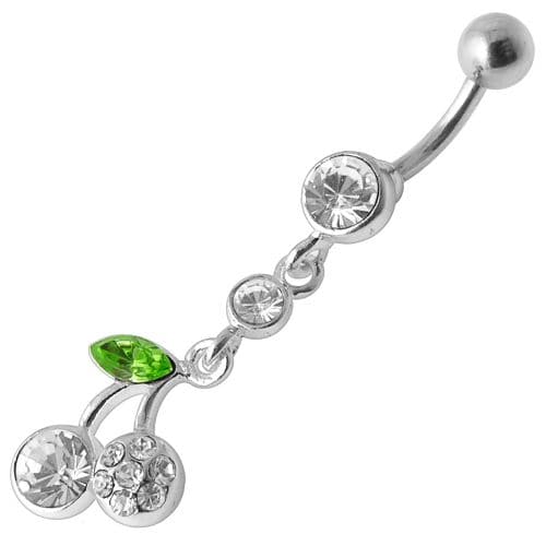 Jeweled Fancy Dangling Body Jewelry Navel Belly Ring - Monster Piercing