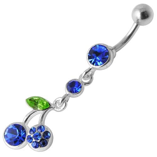 Jeweled Fancy Dangling Body Jewelry Navel Belly Ring - Monster Piercing