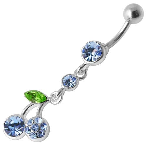 Jeweled Fancy Dangling Body Jewelry Navel Belly Ring - Monster Piercing