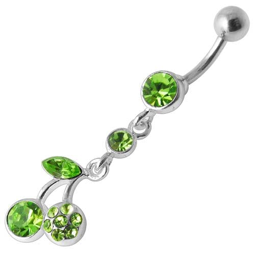 Jeweled Fancy Dangling Body Jewelry Navel Belly Ring - Monster Piercing