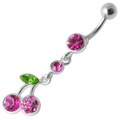 Jeweled Fancy Dangling Body Jewelry Navel Belly Ring - Monster Piercing