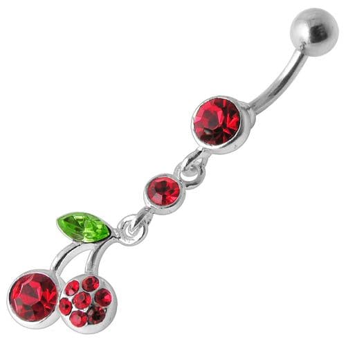 Jeweled Fancy Dangling Body Jewelry Navel Belly Ring - Monster Piercing