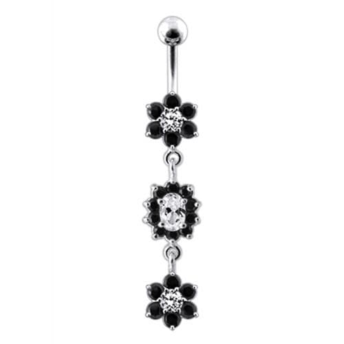 Multi  Jeweled Dangling Body Jewelry Belly Ring - Monster Piercing