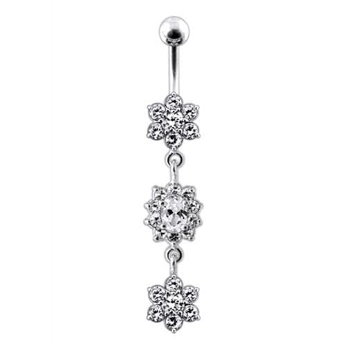 Multi  Jeweled Dangling Body Jewelry Belly Ring - Monster Piercing