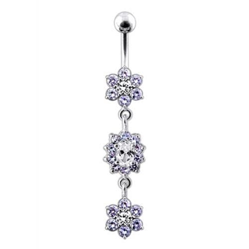 Multi  Jeweled Dangling Body Jewelry Belly Ring - Monster Piercing