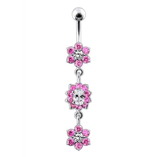 Multi  Jeweled Dangling Body Jewelry Belly Ring - Monster Piercing