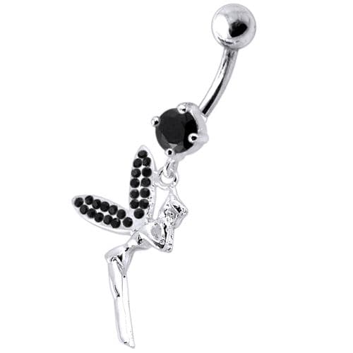 Fancy Angel Shapped Dangling jeweled Belly Ring - Monster Piercing