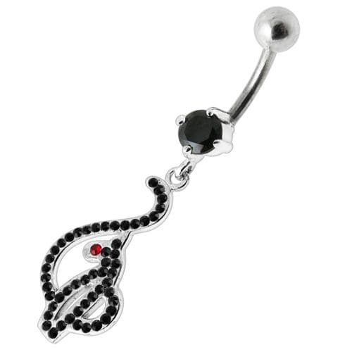 Baby Phat Dangling Jeweled Belly Ring - Monster Piercing