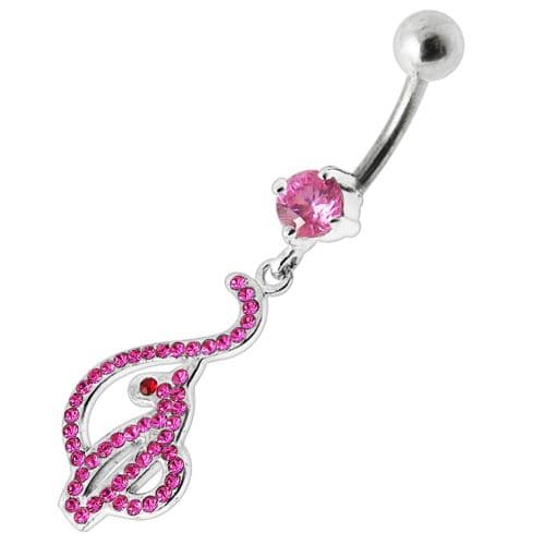 Baby Phat Dangling Jeweled Belly Ring - Monster Piercing