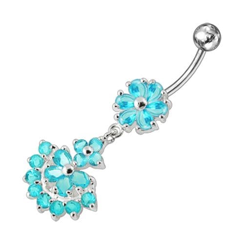 Dangling Flower Belly Bar - Monster Piercing