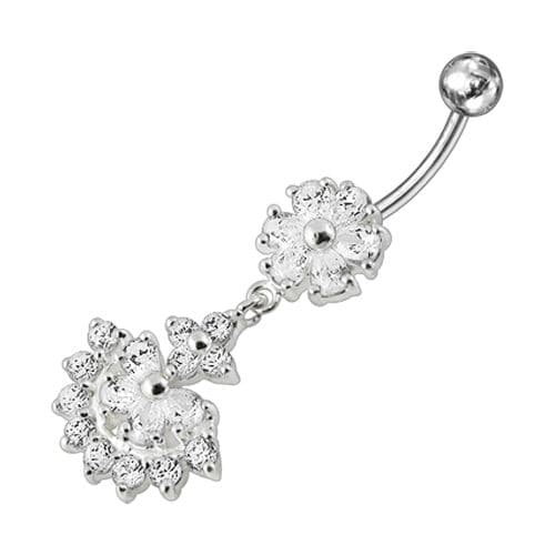 Dangling Flower Belly Bar - Monster Piercing