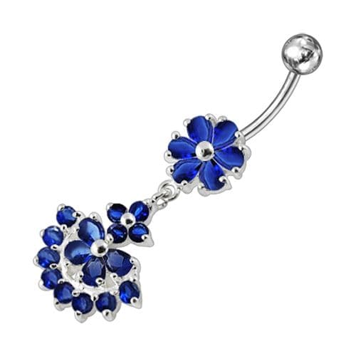 Dangling Flower Belly Bar - Monster Piercing