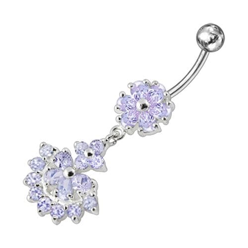 Dangling Flower Belly Bar - Monster Piercing