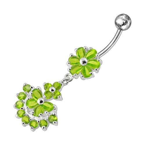 Dangling Flower Belly Bar - Monster Piercing