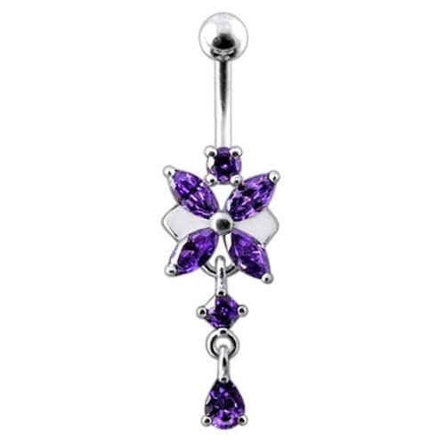 Dangling Flower Belly Ring - Monster Piercing