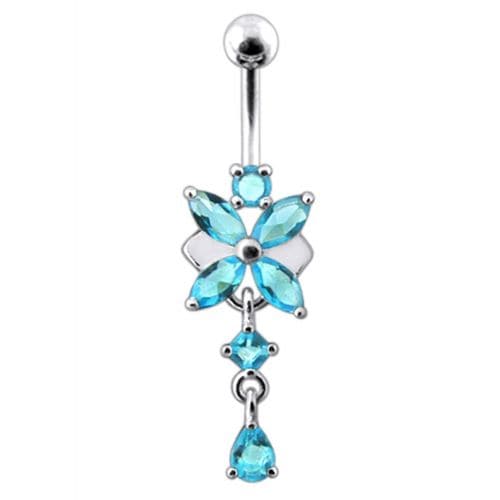 Dangling Flower Belly Ring - Monster Piercing