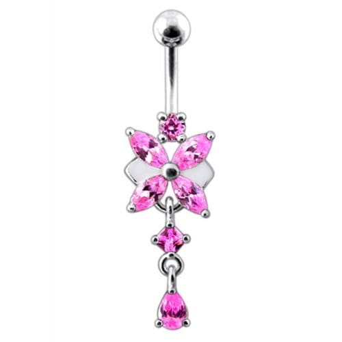 Dangling Flower Belly Ring - Monster Piercing