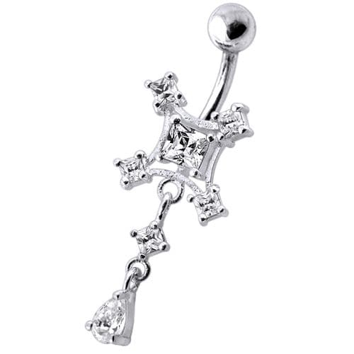 Multi Jeweled With Single Stone Studded Belly Ring - Monster Piercing