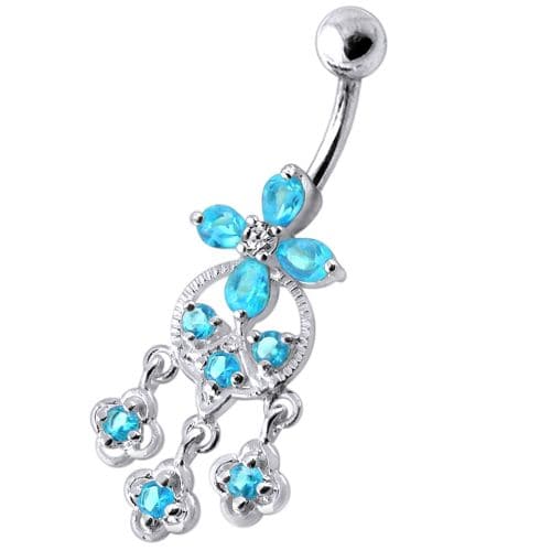 Dangling Flower Navel Ring - Monster Piercing