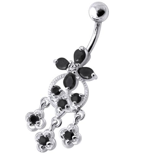 Dangling Flower Navel Ring - Monster Piercing