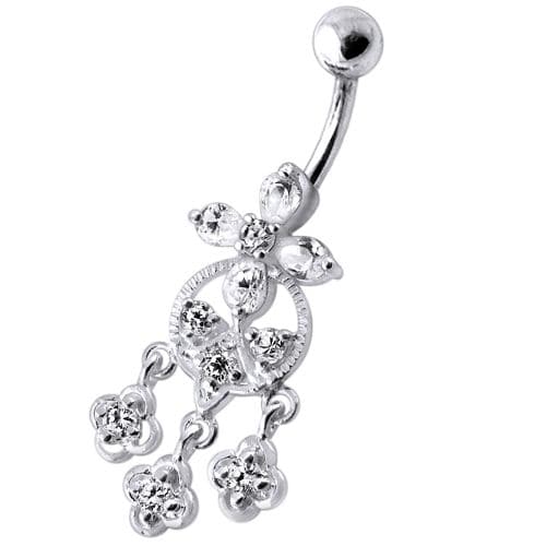 Dangling Flower Navel Ring - Monster Piercing