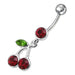 Fancy Siberian Crane Dangling Jeweled Belly Ring - Monster Piercing