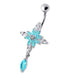 Fancy Dangling Jeweled Navel Ring - Monster Piercing