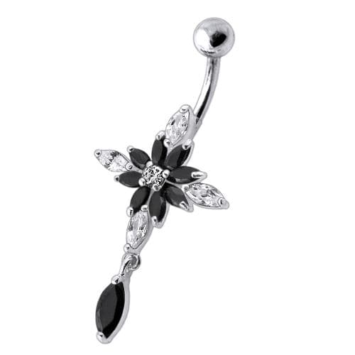 Fancy Dangling Jeweled Navel Ring - Monster Piercing