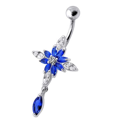 Fancy Dangling Jeweled Navel Ring - Monster Piercing