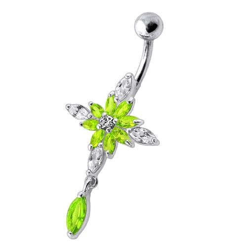 Fancy Dangling Jeweled Navel Ring - Monster Piercing