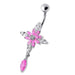 Fancy Dangling Jeweled Navel Ring - Monster Piercing