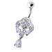 Fancy Royal Dangling Multi Jeweled Navel Ring - Monster Piercing