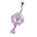 Fancy Royal Dangling Multi Jeweled Navel Ring - Monster Piercing