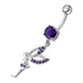 Fancy Angel shaped Dangling jeweled Belly Ring - Monster Piercing