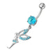 Fancy Angel shaped Dangling jeweled Belly Ring - Monster Piercing