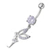 Fancy Angel shaped Dangling jeweled Belly Ring - Monster Piercing