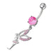 Fancy Angel shaped Dangling jeweled Belly Ring - Monster Piercing