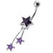 Jeweled Stars Dangling Belly Ring - Monster Piercing