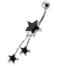 Jeweled Stars Dangling Belly Ring - Monster Piercing