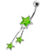 Jeweled Stars Dangling Belly Ring - Monster Piercing