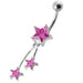 Jeweled Stars Dangling Belly Ring - Monster Piercing