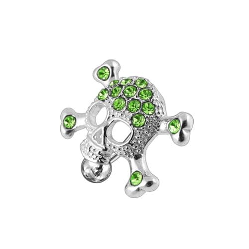 Crossbone Reverse Dangling Jewelled Belly Ring - Monster Piercing