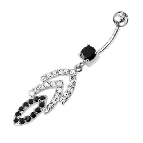 Jeweled Fancy Dangling Belly Ring - Monster Piercing